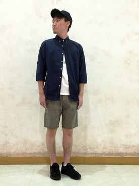 「Right-on（ライトオン）のアイテム（帽子）」を使った、Right-on 店舗スタッフさん（メンズ・175cm）の夏コーディネート