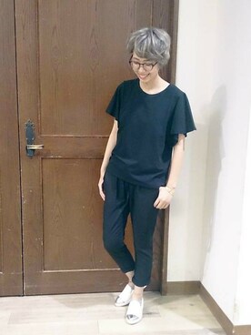 Right-on 店舗スタッフさん（レディース・166cm）の夏コーディネート