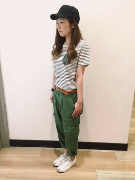 Right-on 店舗スタッフさん（レディース・158cm）の夏コーディネート