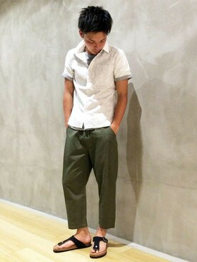 「Right-on（ライトオン）のアイテム（サンダル）」を使った、Right-on 店舗スタッフさん（メンズ・178cm）の夏コーディネート