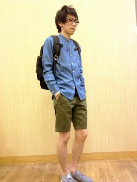 「BEN DAVIS（ベンデイビス）のアイテム（バッグ）」を使った、Right-on 店舗スタッフさん（メンズ・173cm）の夏コーディネート