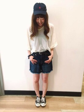 Right-on 店舗スタッフさん（レディース・158cm）の夏コーディネート