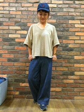 Right-on 店舗スタッフさん（レディース・153cm）の夏コーディネート