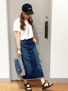 「LEE」｜Right-on 店舗スタッフさん（レディース・162cm）の夏コーディネート