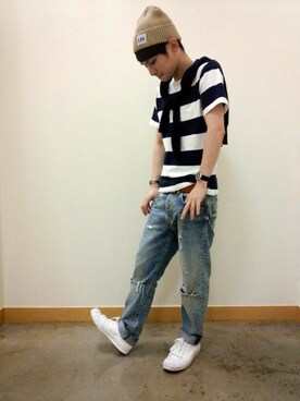 Right-on 店舗スタッフさん（レディース・165cm）の夏コーディネート