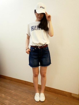 Right-on 店舗スタッフさん（レディース・160cm）の夏コーディネート