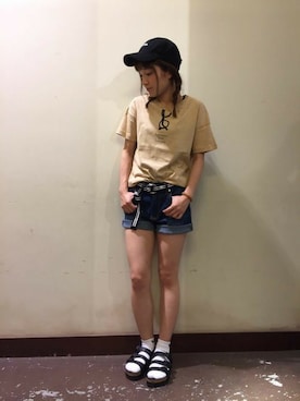 Right-on 店舗スタッフさん（レディース・155cm）の夏コーディネート