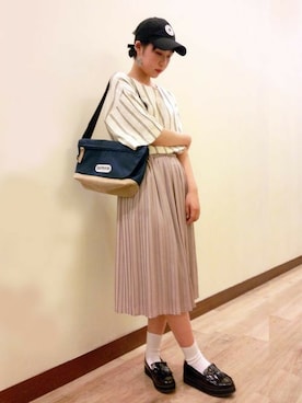 「Right-on（ライトオン）のアイテム（チュニック）」を使った、Right-on 店舗スタッフさん（レディース・165cm）の夏コーディネート