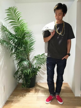 「Right-on（ライトオン）のアイテム」を使った、Right-on 店舗スタッフさん（メンズ・180cm）の夏コーディネート