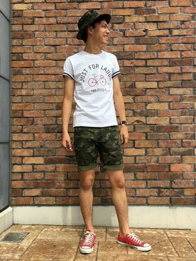 Right-on 店舗スタッフさん（メンズ・180cm）の夏コーディネート