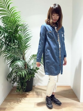 「Lee（リー）のアイテム（ワンピース/ドレス）」を使った、Right-on 店舗スタッフさん（レディース・161cm）の夏コーディネート