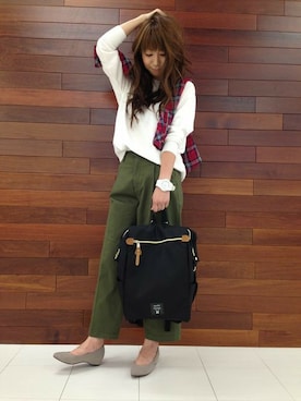 Right-on 店舗スタッフさん（レディース・163cm）の秋コーディネート