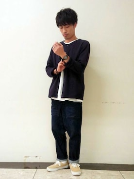 Right-on 店舗スタッフさん（メンズ・167cm）の秋コーディネート