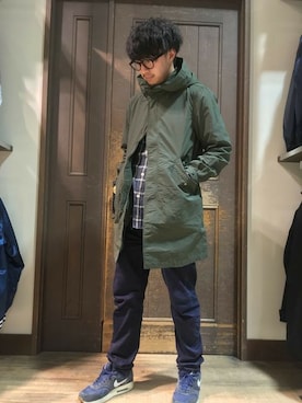 「Right-on（ライトオン）のアイテム（モッズコート）」を使った、Right-on 店舗スタッフさん（レディース・167cm）の秋コーディネート