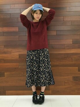 「Right-on（ライトオン）のアイテム（チェスターコート）」を使った、Right-on 店舗スタッフさん（レディース・164cm）の秋コーディネート