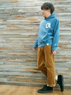 「Ocean Pacific（オーシャンパシフィック）のアイテム」を使った、Right-on 店舗スタッフさん（メンズ・170cm）の秋コーディネート