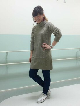 Right-on 店舗スタッフさん（レディース・157cm）の秋コーディネート