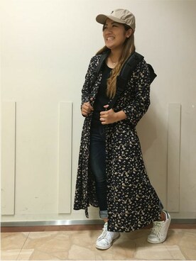 「Right-on（ライトオン）のアイテム（チェスターコート）」を使った、Right-on 店舗スタッフさん（レディース・155cm）の秋コーディネート