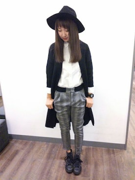 「ロングカーディガン」｜Right-on 店舗スタッフさん（レディース・169cm）の秋コーディネート