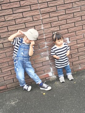 「PLAIN CLOTHING（プレーンクロージング）のアイテム」を使った、yuunaさん（キッズ・100cm）の夏コーディネート
