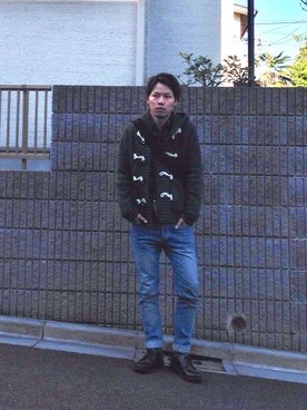 「BLUE WORK（ブルーワーク）のアイテム（トップス）」を使った、ひかるさん（メンズ・166cm）の春コーディネート