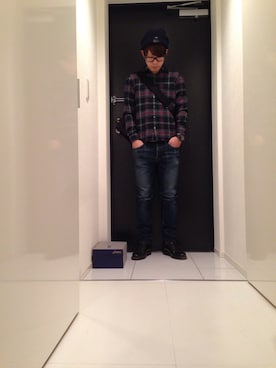 「BLUE WORK（ブルーワーク）のアイテム（トップス）」を使った、ひかるさん（メンズ・166cm・20代）の秋コーディネート