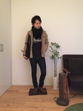「JOURNAL STANDARD（ジャーナルスタンダード）のアイテム（トレンチコート）」を使った、ひかるさん（メンズ・166cm）の冬コーディネート