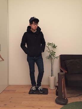 「STUDIOUS SELECT（ステュディオスセレクト）のアイテム（帽子）」を使った、ひかるさん（メンズ・166cm）の冬コーディネート