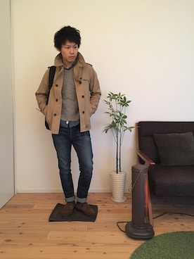 「JOURNAL STANDARD（ジャーナルスタンダード）のアイテム（トレンチコート）」を使った、ひかるさん（メンズ・166cm）の春コーディネート