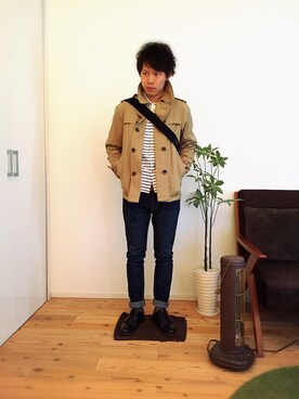 「JOURNAL STANDARD（ジャーナルスタンダード）のアイテム（トレンチコート）」を使った、ひかるさん（メンズ・166cm）の春コーディネート