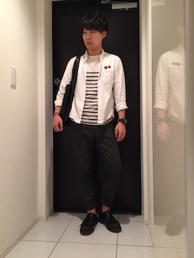 「BLUE WORK（ブルーワーク）のアイテム（パンツ）」を使った、ひかるさん（メンズ・166cm・20代）の夏コーディネート