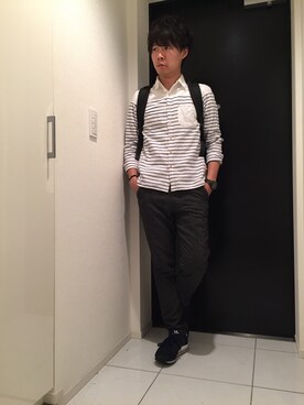 「BLUE WORK（ブルーワーク）のアイテム（パンツ）」を使った、ひかるさん（メンズ・166cm・20代）の秋コーディネート
