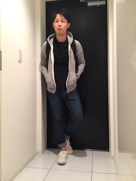 「BLUE WORK（ブルーワーク）のアイテム（トップス）」を使った、ひかるさん（メンズ・166cm・20代）の秋コーディネート
