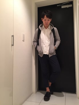「BLUE WORK（ブルーワーク）のアイテム（トップス）」を使った、ひかるさん（メンズ・166cm・20代）の秋コーディネート