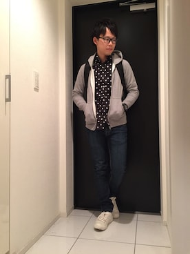 「BLUE WORK（ブルーワーク）のアイテム（トップス）」を使った、ひかるさん（メンズ・166cm・20代）の秋コーディネート
