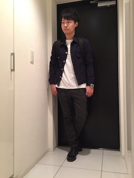 「BLUE WORK（ブルーワーク）のアイテム（パンツ）」を使った、ひかるさん（メンズ・166cm・20代）の秋コーディネート