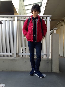 「BLUE WORK（ブルーワーク）のアイテム（トップス）」を使った、ひかるさん（メンズ・166cm・20代）の冬コーディネート