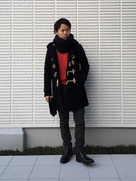 「BLUE WORK（ブルーワーク）のアイテム（パンツ）」を使った、ひかるさん（メンズ・166cm・20代）の冬コーディネート