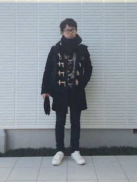 「BLUE WORK（ブルーワーク）のアイテム（トップス）」を使った、ひかるさん（メンズ・166cm・20代）の冬コーディネート