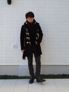 「BLUE WORK（ブルーワーク）のアイテム（パンツ）」を使った、ひかるさん（メンズ・166cm・20代）の冬コーディネート