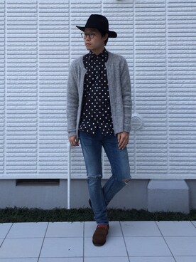 「BLUE WORK（ブルーワーク）のアイテム（トップス）」を使った、ひかるさん（メンズ・166cm・20代）の春コーディネート