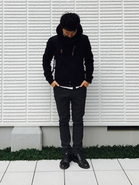 「BLUE WORK（ブルーワーク）のアイテム（パンツ）」を使った、ひかるさん（メンズ・166cm・20代）の秋コーディネート