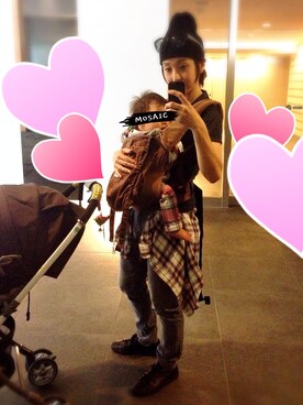 「OLD NAVY（オールドネイビー）のアイテム（その他パンツ、グレー系）」を使った、yamaDaさん（レディース・80cm）の秋コーディネート