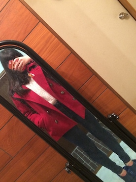 「Honeys（ハニーズ）のアイテム（ダウンジャケット/コート）」を使った、しーのさん（レディース・161cm）の春コーディネート