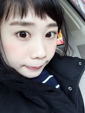 「EMODA（エモダ）のアイテム（ダウンジャケット/コート、ブラック系）」を使った、YamamotoLamさん（レディース・159cm）の春コーディネート