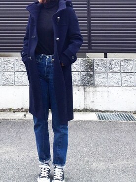 「MACPHEE（マカフィー）のアイテム（ダッフルコート）」を使った、tomoさん（レディース・153cm）の冬コーディネート