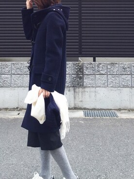 「MACPHEE（マカフィー）のアイテム（ダッフルコート）」を使った、tomoさん（レディース・153cm）の冬コーディネート