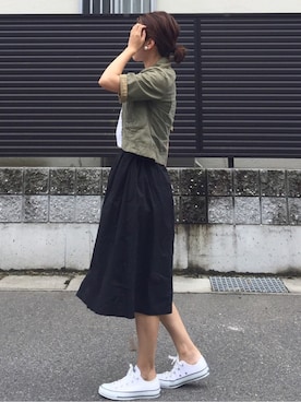 「LUCA/LADY LUCK LUCA（ルカ/レディラックルカ）のアイテム（ミリタリージャケット）」を使った、tomoさん（レディース・153cm）の秋コーディネート