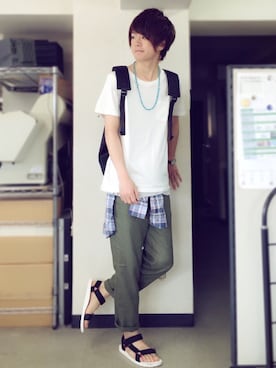 「EN ROUTE（アンルート）のアイテム」を使った、げんじさん（メンズ・175cm）の夏コーディネート