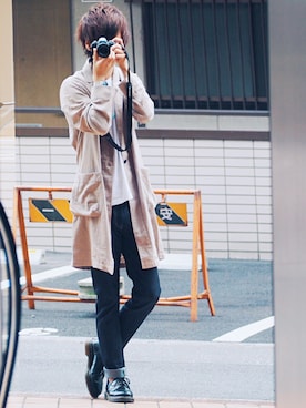 「Dr. Martens（ドクターマーチン）のDr.Martens (ドクターマーチン)/1461 3EYE GIBSON SHOES（その他シューズ）」を使った、げんじさん（メンズ・175cm）の秋コーディネート